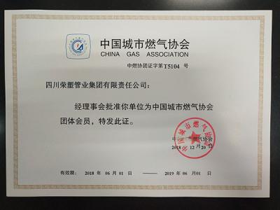 四川省燃气协会会员证